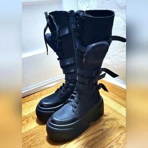 Poster Girl Cyber Punk Combat Boots